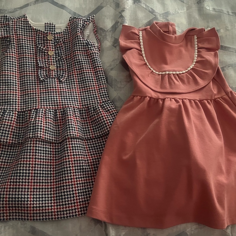 Janie and Jack Pink and Black Dress Duo